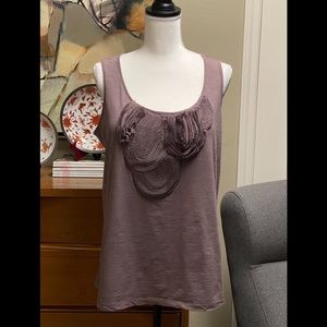 Cynthia Rowley purple tank rosette design 1X